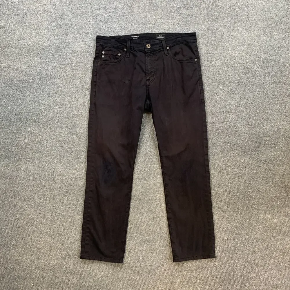 AG Adriano Goldschmied Pants Men 32 Dull Black Everett Slim Straight Leg *READ